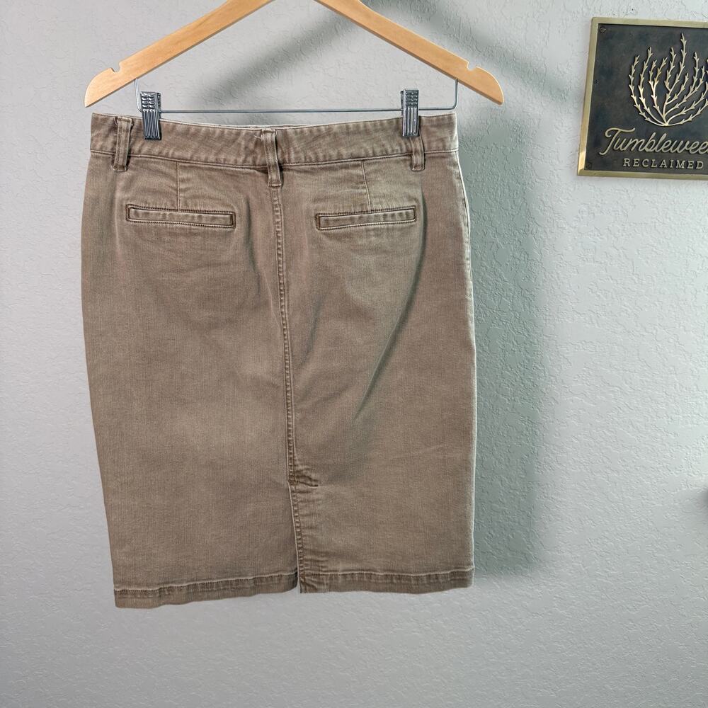 Women's Lauren Jeans‎ Company Tan Denim Pencil Skirt with Pockets Size 4 - Picture 6 of 9